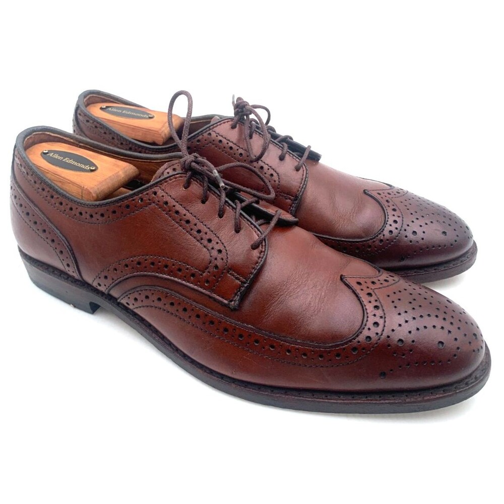 Allen Edmonds Madison Park Wingtip Brogue Derby Shoes Men's Sz 9D Walnut Brown